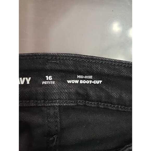 Old Navy WOW Bootcut Jeans Womens 16 Petite Black Mid Rise Stretch NEW - Picture 5 of 8